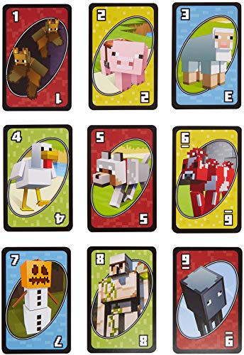 Mattel Games Juego de cartas UNO Minecraft, juego de mesa para niños + 7 años (Mattel FPD61)