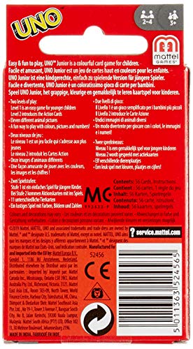 Mattel Games-UNO Junior Disney Juego de Cartas Para Niños, Multicolor, 9.1 x 6.3 x 2.3 (52456)