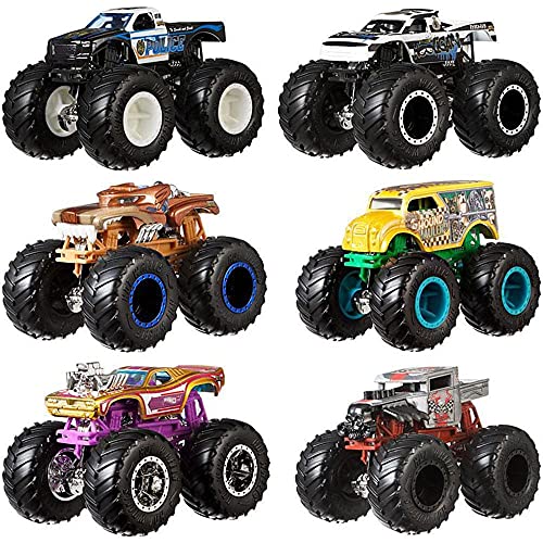 Mattel - Hot Wheels Monster Truck Duos FYJ64 de Demolición, modelos aleatorios, paquete de 2, modelos surtidos