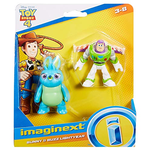 Mattel Imaginext Disney Toy Story 4 Pack de 2 Figuras Buzz Lightyear y Bunny, Juguetes Niños +3 Años (GBG91)