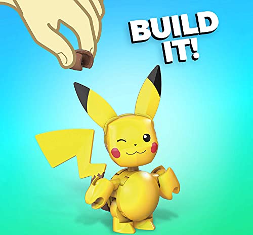 Mega Construx- Pokémon Pikachu Poké Ball y Figura para Construir, 16 Piezas, Multicolor (Mattel GVK60)