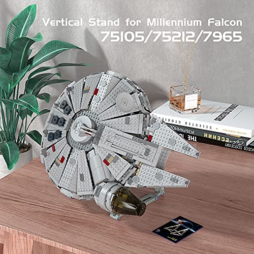 Millionspring Soporte de exhibición para LEGO 75105/75212/7965 Space War Millenium Falcon Model Set - 127 piezas (Lego no incluido)