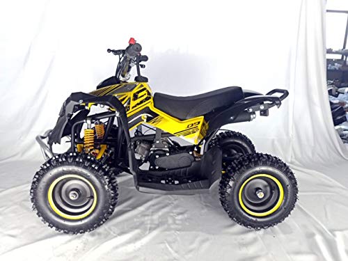 Mini quad de gasolina con motor de 49cc de 2 tiempos -ATV17 KING KONG. / Mini quad para niños de 5 a 12 años/miniquad infantil (AMARILLA)