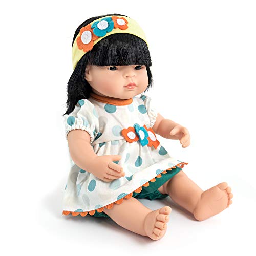Miniland-Bebé Asiática Niña 38cm Muñeco, Color Real, (31056)