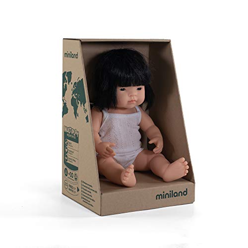 Miniland - Muñeco bebé asiático con ropa interior, 38 cm (31156)