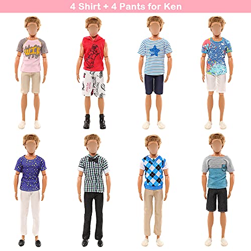 Miunana 5 Trajes Ropas + 2 PCS Zapatos para Ken Muñeca
