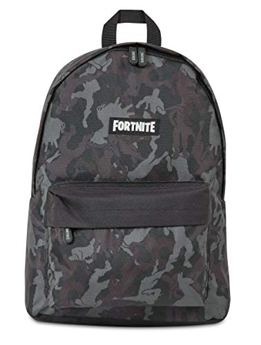 Mochila Fortnite para Niños | Mochilas Escolares Juveniles | Mochila Escolar Llama, Camuflaje | Estilo Unisex para Niños y Adultos | Regalos para Adolescentes (Negro Emotes)