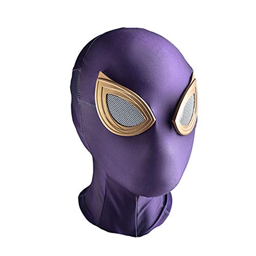 MODRYER Ps5 Spiderman Cosplay Habitación Adultos Niños Adultos Mascarillas Completa Halloween Carnaval Partido 3D Imprimir Capucha Lycra Cabeza Cubierta para Niños Vestido Lujo Prop,Purple-Adult