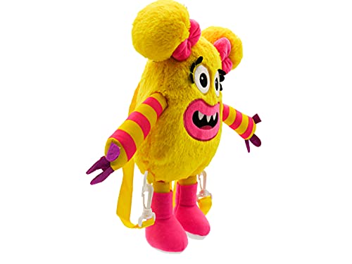 Momonsters, Mochila de Peluche de 35 cm, Producto Oficial Momonsters, Personaje Hihi, Color Amarillo (CyP Brands)