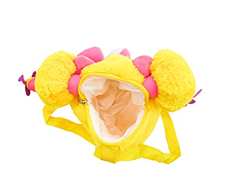 Momonsters, Mochila de Peluche de 35 cm, Producto Oficial Momonsters, Personaje Hihi, Color Amarillo (CyP Brands)
