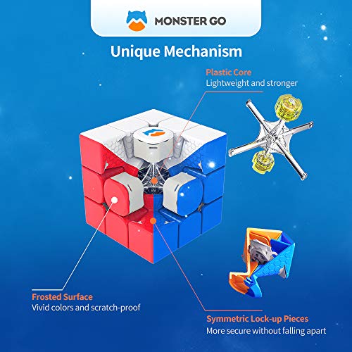 Monster Go Magnético 3x3 Speed ​​Cube, MG3 Learning Series Puzzle Toy para Niños Principiantes