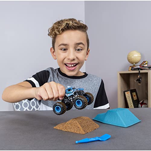 Monster Jam Starter Set, con 227 g de Monster Dirt y Auténtico camión de mermelada monstruo fundido a escala 1:64 (estilos varían), colores variados (Spin Master 6045198) , color/modelo surtido