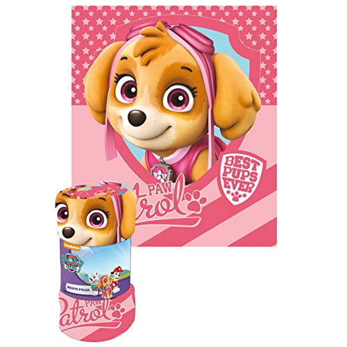 MovilCom® - Set de Regalo Skye Paw Patrol Manta Polar Cama Patrulla Canina Gorro Patrulla Canina Guantes Patrulla Canina Braga Cuello Patrulla Canina Caja Regalo Skye