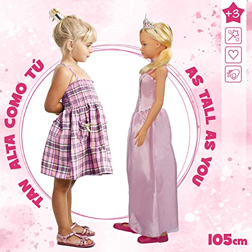 Muñeca grande 105 cm Princesa, Juguetes niños y niñas 3 años, Muñecas para peinar, Muñecas articuladas, Princesas de juguete, Zapatos niña princesa, Corona niña princesa