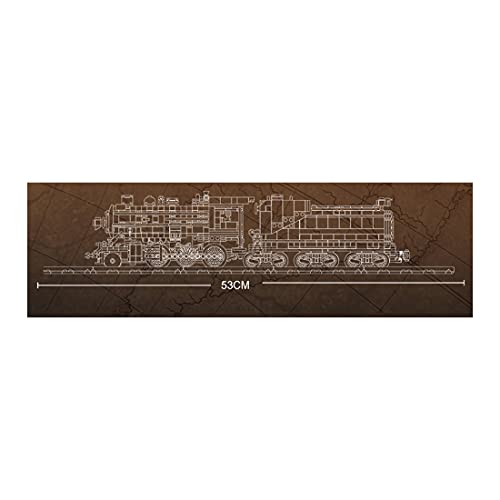 Myste Tren de técnica con tren de vapor, 1136 piezas, negro, estilo retro, bloques de construcción, compatible con tren Lego City