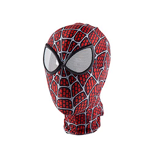 MYYLY Máscaras De Spiderman 3D Vengadores Spider Man Disfraces De Cosplay Lycra Mascarilla Lentes De Superhéroe Regalo Trajes De Fiesta De Cumpleaños Mascarada Onesies,Multi Colored-Kids~One Size