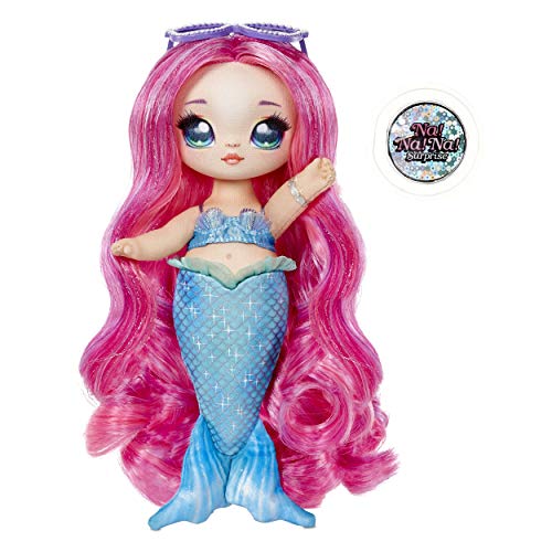 Na Na Na Surprise Muñeca de moda 2 en 1 MARINA JEWELS - Bolso con pompón - Muñeca sirenita con ropa y accesorios. Serie Sparkle - Edad: 5+ años