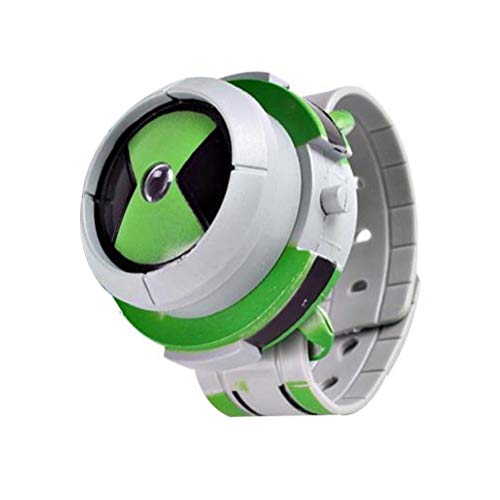NaiCasy Reloj proyector de Juguete niños Reloj del proyector de Dibujos Animados patrón Digital Acción Relojes Figuras imágenes de Estilo Juguete de Regalo Verde
