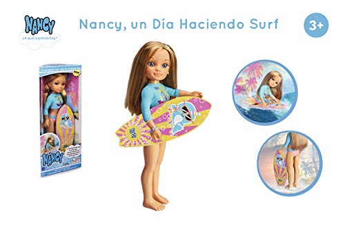 NANCY-Un día Haciendo Surf, Incluye Muñeca con Tabla y Neopreno, para niñas a Partir de 3 años, color no aplica (Famosa 700015528)
