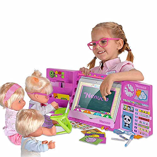 Nenuco - hAPPy School, juega a ser profesor, juego interactivo de la escuela, enseña al muñeco y aprende, habla 5 idiomas, se mueve y pestañea, se puede conectar a tablet o móvil FAMOSA (700013101)