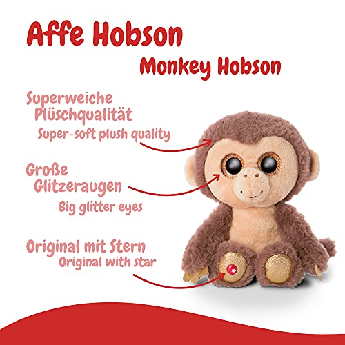 NICI Original – Glubschis Hobson Mono 15 cm – Lindos Juguetes tiernos – Muñeco Esponjoso con Grandes Ojos Brillantes – Peluches de zoológico para abrazar y Jugar, Color marrón/Beige, (46945)