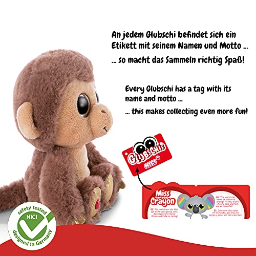 NICI Original – Glubschis Hobson Mono 15 cm – Lindos Juguetes tiernos – Muñeco Esponjoso con Grandes Ojos Brillantes – Peluches de zoológico para abrazar y Jugar, Color marrón/Beige, (46945)