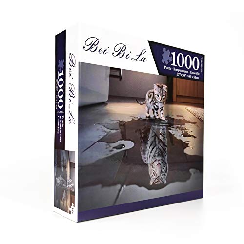 NIID Jigsaw Puzzle Puzzle 1000 Piezas, Tiger and Cat, Puzzle Educational Game Juguete para aliviar estrés Juego Intelectual Cerebro Desafío (Size 70 * 50cm)