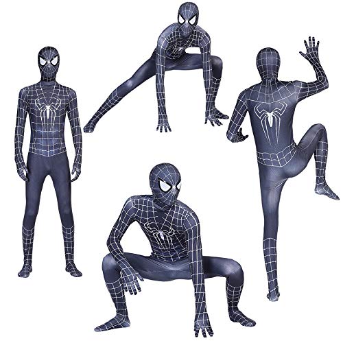 Niños Niños Negro Blanco Spider-Man: Disfraces Lejos De Casa, Mono De Cosplay Carnaval De Halloween Traje De Vengadores Traje De Disfraces para Fiesta Disfraz,Black White-Kids(130~140cm)