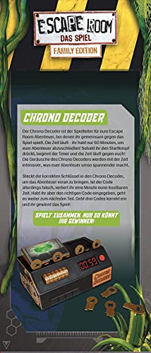 Noris - Juego por Equipos y familias Escape Room Jumanji (Family Edition) para Adultos y niños, Incluye 3 Casos y descodificador de cronógrafo, a Partir de 10 años