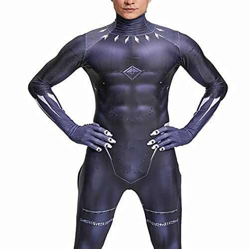 Nuitab Avengers Cosplay Mazo Mascarilla Black Panther Kids Adultos Traje de Batalla Halloween Carnival Body Niños Performance Tight Superhero Lycra Zentai,NO Mask-Kids/S 100~115cm