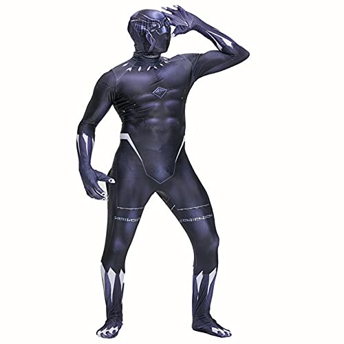 Nuitab Avengers Cosplay Mazo Mascarilla Black Panther Kids Adultos Traje de Batalla Halloween Carnival Body Niños Performance Tight Superhero Lycra Zentai,NO Mask-Kids/S 100~115cm