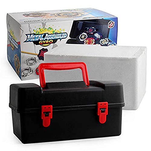 OBEST Conjunto de Peonzas Juguetes con Estuche Portátil, 12 Nuevo Nado Spinner con 2 Turbo Burst Launcher, Gyro Spinning Pocket Box