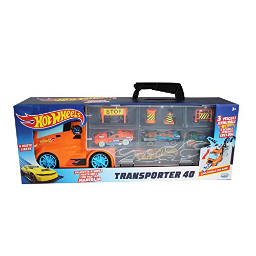 ODS- Transporter 40 Hot Wheels - Maletín con coche original incluido, color azul (42041)