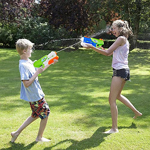 Paochocky Juguetes de Super Pistolas de Agua 1400ml Diversión Potente Chorro de Agua con Alcance de hasta 10m para Verano Piscina Al Aire Libre Jardin Fiesta Batalla de Agua para niños Adultos