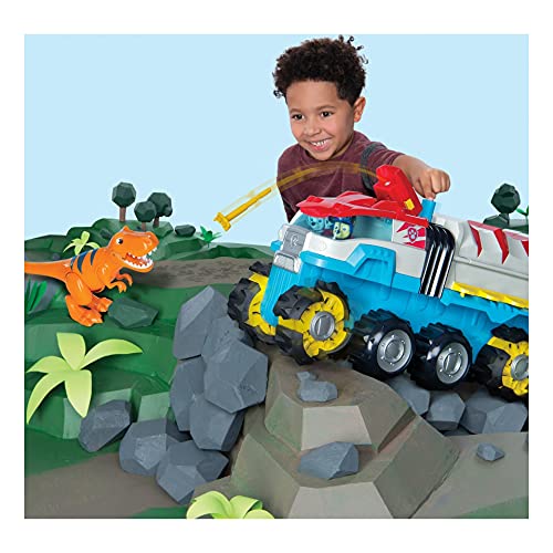 PAW Patrol Dino Rescue Dino Patroller motorizado vehículo del Equipo con Figuras exclusivas de Chase y T-Rex