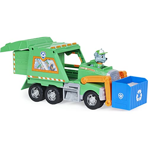 PAW Patrol Rocky's Reuse It Deluxe Truck con Figura Coleccionable y 3 Herramientas, para niños de 3 años en adelante