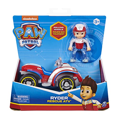 PAW PATROL Ryder’s Vehicle with Collectible, for Kids Aged 3 and up Ryder's Rescue ATV vehículo con Figura Coleccionable, para niños de 3 años en adelante, Color Ryder, X-Large (Spin Master 6060755)