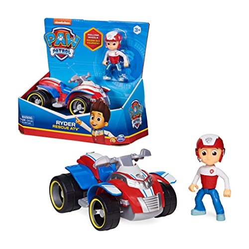 PAW PATROL Ryder’s Vehicle with Collectible, for Kids Aged 3 and up Ryder's Rescue ATV vehículo con Figura Coleccionable, para niños de 3 años en adelante, Color Ryder, X-Large (Spin Master 6060755)