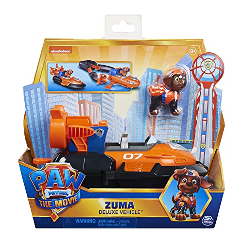 PAW PATROL Zuma'S Deluxe Movie Transforming Toy Car con Figura de acción Coleccionable, Juguetes para niños a Partir de 3 años