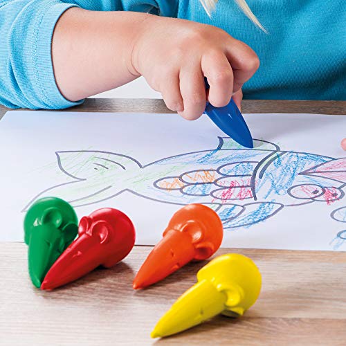 Pelikan Wachsmalmäuse - Ceras de Colores, Natural, Para Niños, 6 Colores, Agarre Ergonómico y Divertido en Forma de Ratoncito