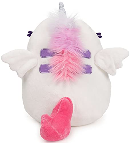 Peluche de gato con forma de unicornio alado con símbolo de luna, 23 cm, multicolor
