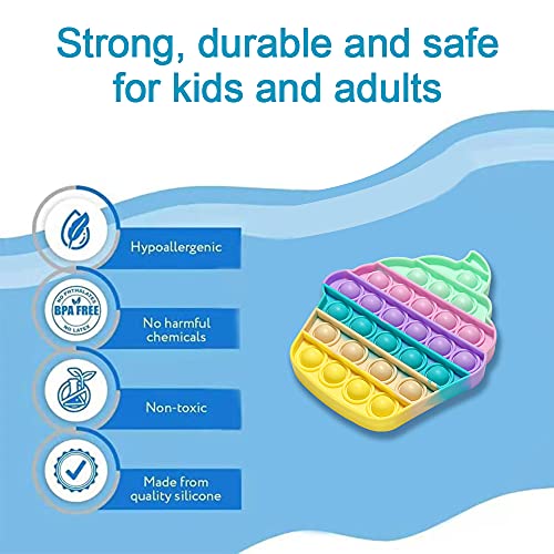 PIANETA Pop it Push it Fidget Toy, Pop Bubble, Juguete sensorial para aliviar la ansiedad, para niños y Adultos (Ice Cup)