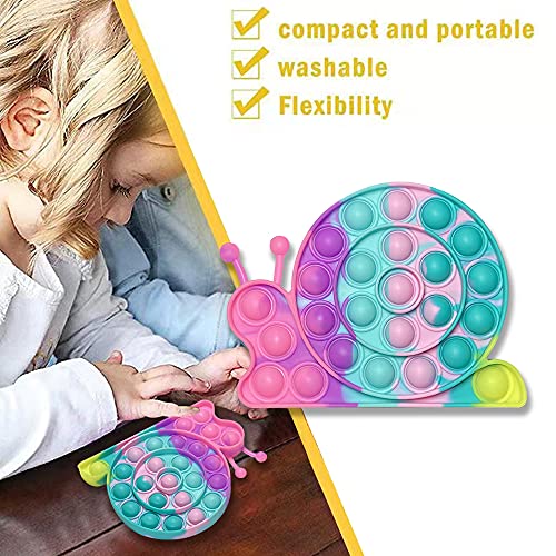 PIANETA Pop it Push it Fidget Toy, Pop Bubble, Juguete sensorial para aliviar la ansiedad, para niños y Adultos (Snail)