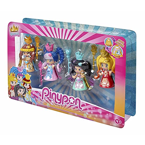 Pinypon- Pack 4 Queens, muñeca Figuras Reinas, Juguete (Famosa 700015821)
