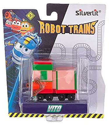 PLACES Juego de 5 figuras Robot Trains con vehículo portaobjetos