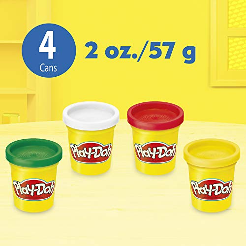 Play-Doh Caja registradora de juguete para niños de 3 años en adelante con divertidos sonidos, accesorios de comida y 4 colores no tóxicos (Hasbro 0)
