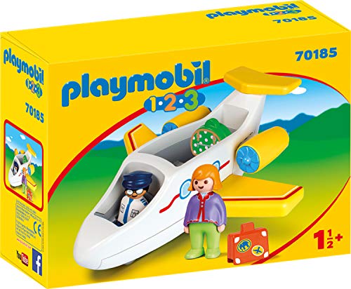 PLAYMOBIL 1.2.3 Avión con Pasajero, A partir de 18 meses (70185)