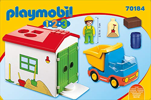 PLAYMOBIL 1.2.3 Camión con Garaje, A partir de 18 meses (70184)