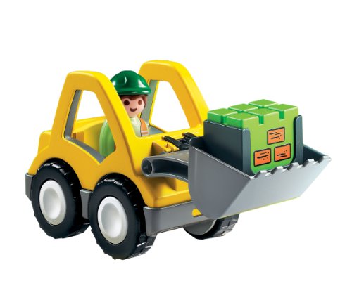 PLAYMOBIL-1.2.3 Excavator Cargador de Rueda Colores, Miscelanea (6775)