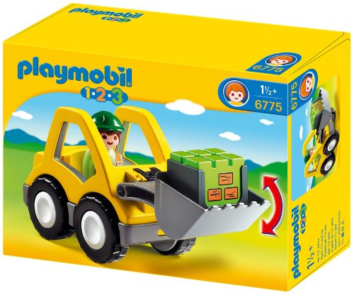 PLAYMOBIL-1.2.3 Excavator Cargador de Rueda Colores, Miscelanea (6775)